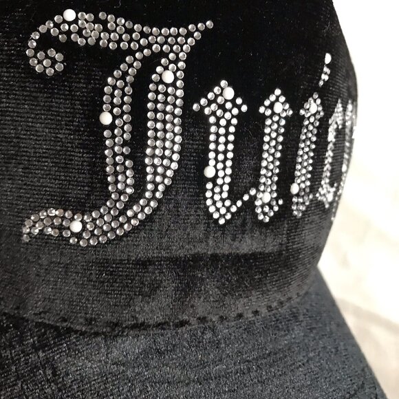 Juicy Couture Black/Rhinestones Cap Hat- One Size - Picture 3 of 7